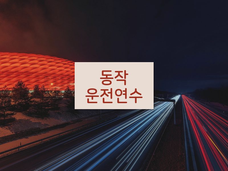 동작운전연수 후기