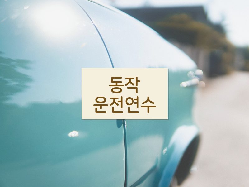 동작운전연수 후기