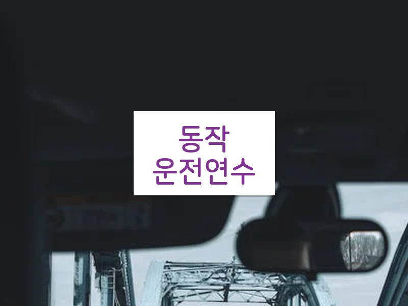 동작운전연수 후기
