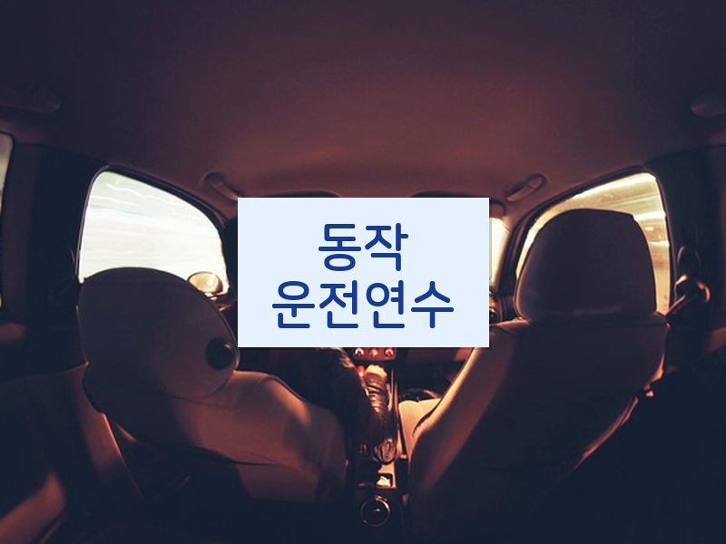 동작운전연수 후기