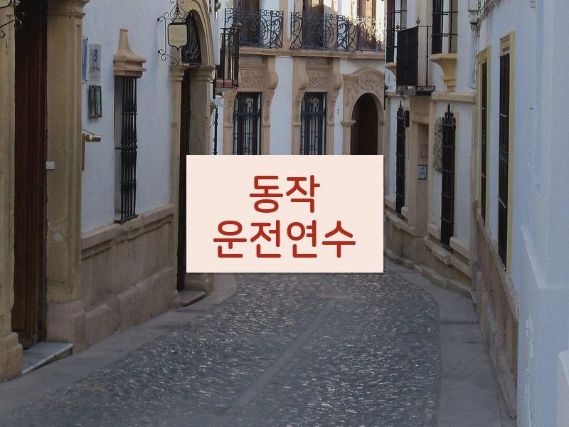 동작운전연수 후기
