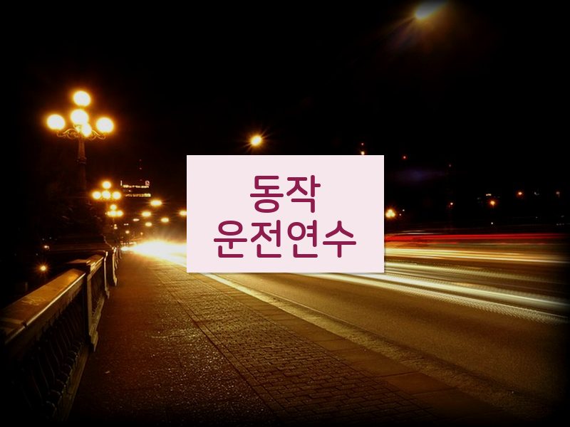 동작운전연수 후기