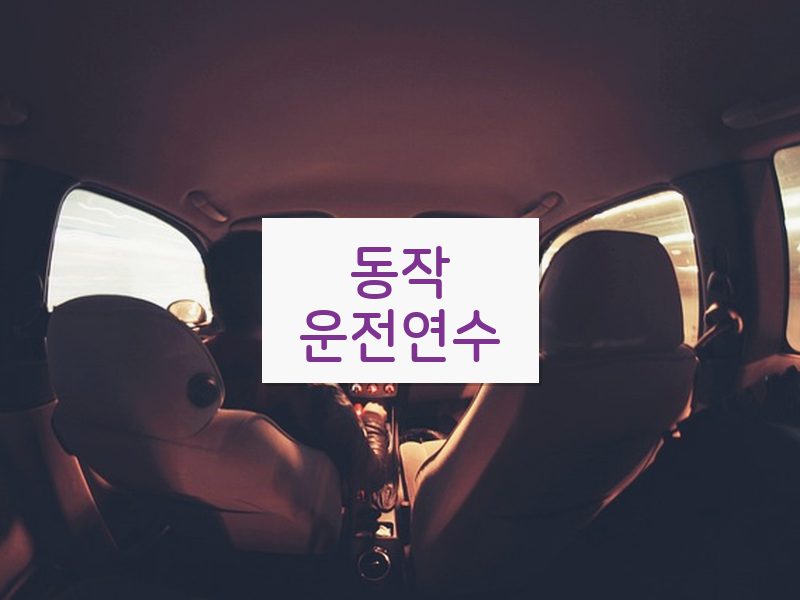 동작운전연수 후기