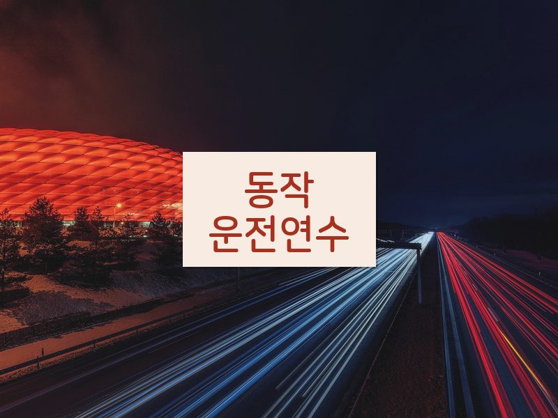 동작운전연수 후기