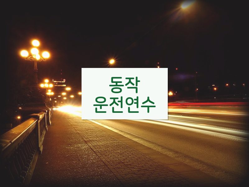 동작운전연수 후기