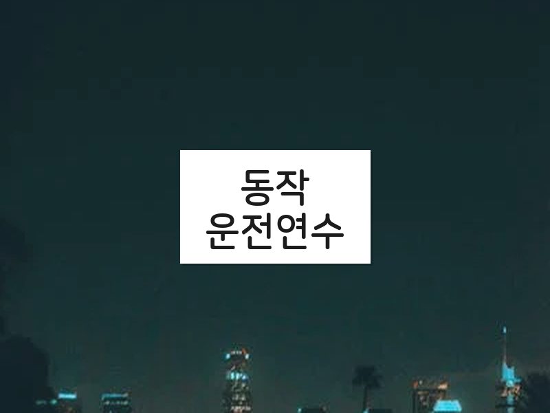 동작운전연수 후기