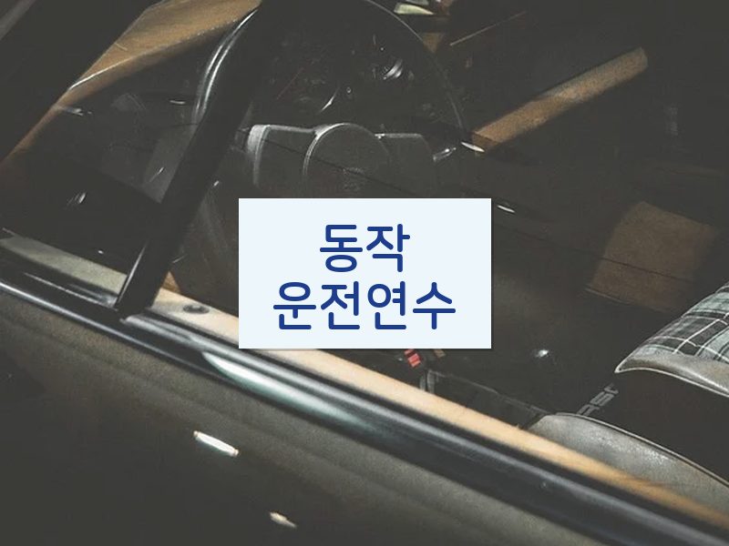 동작운전연수 후기