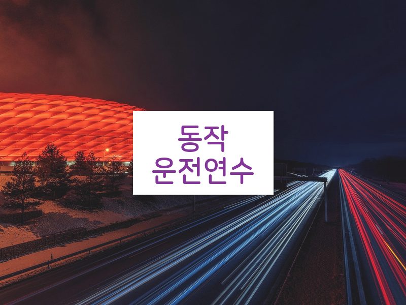 동작운전연수 후기