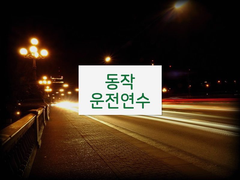 동작운전연수 후기