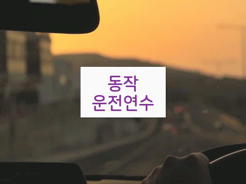 동작운전연수 후기