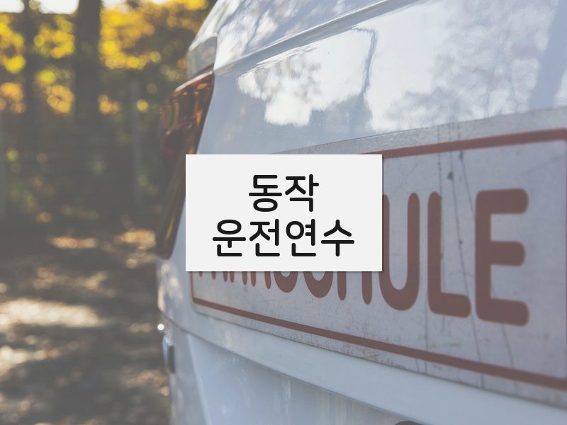 동작운전연수 후기