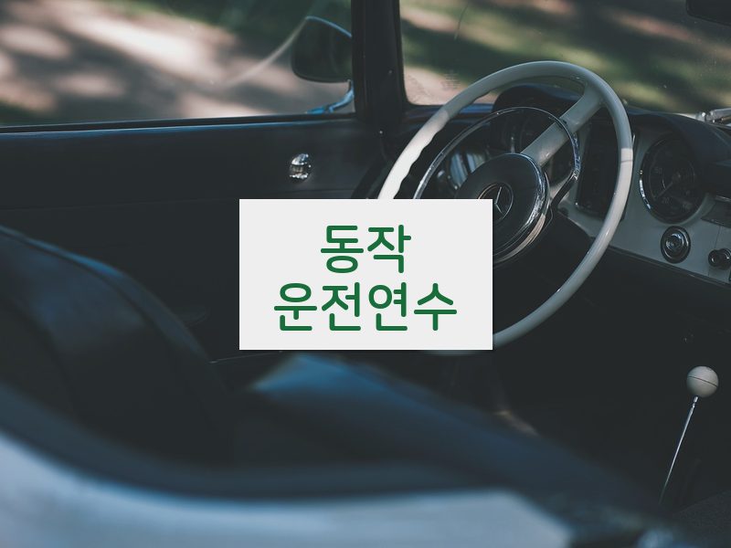 동작운전연수 후기