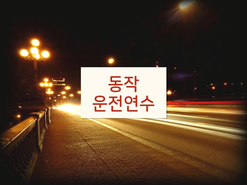 동작운전연수 후기