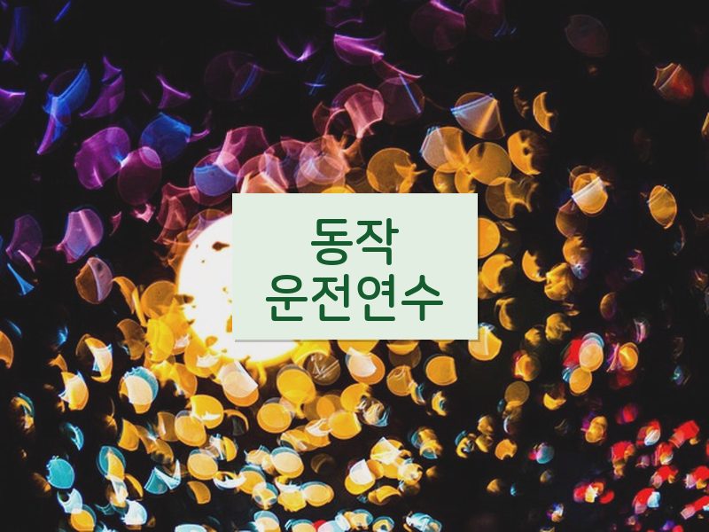 동작운전연수 후기