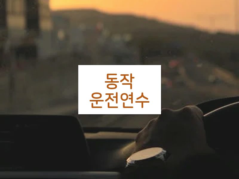 동작운전연수 후기