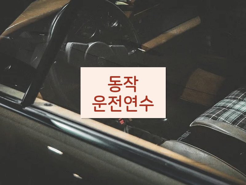동작운전연수 후기