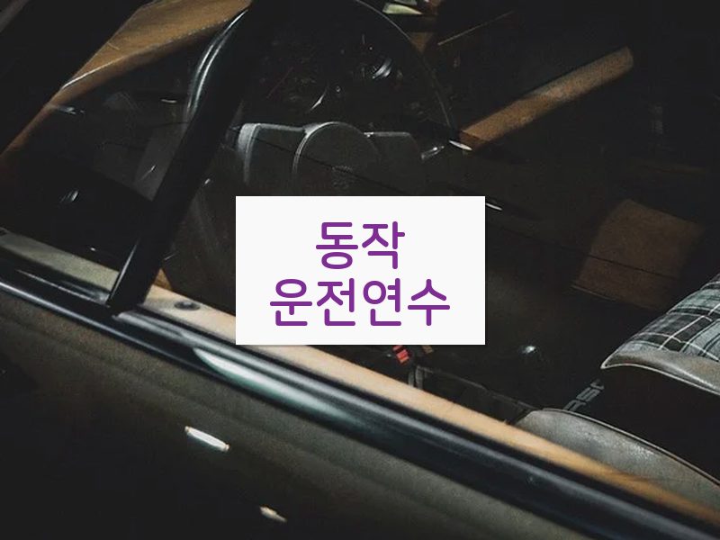 동작운전연수 후기
