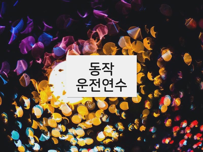 동작운전연수 후기