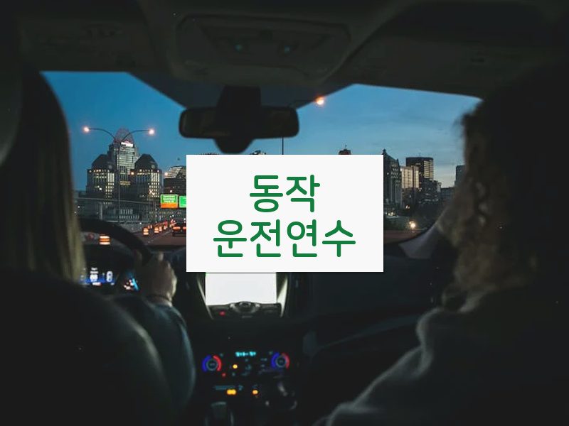 동작운전연수 후기