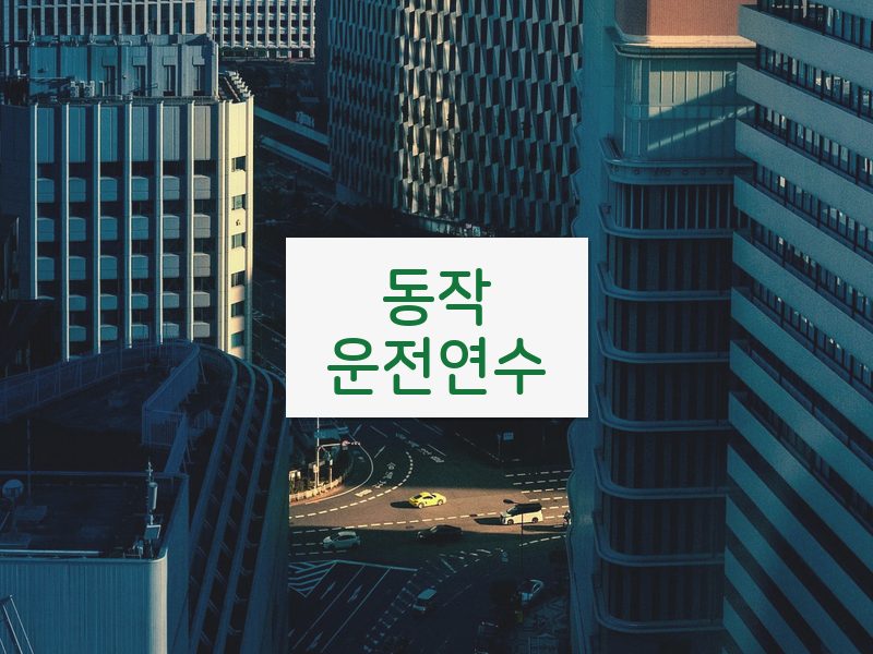동작운전연수 후기