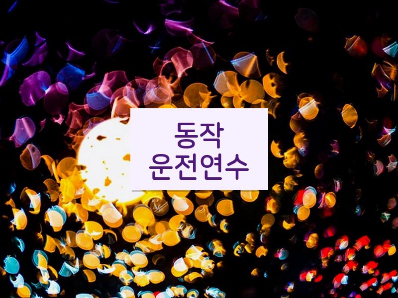 동작운전연수 후기