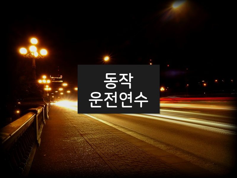 동작운전연수 후기