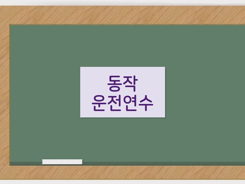 동작운전연수 후기