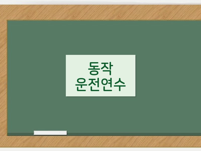 동작운전연수 후기
