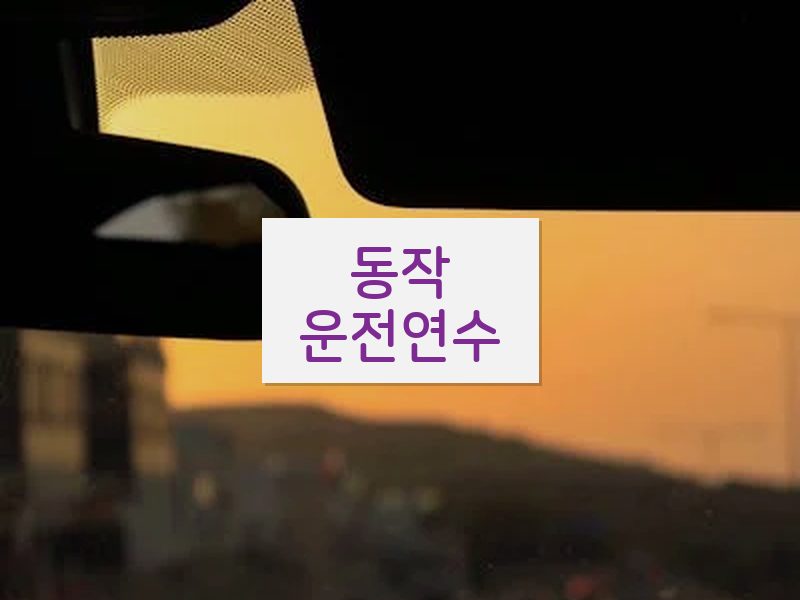 동작운전연수 후기