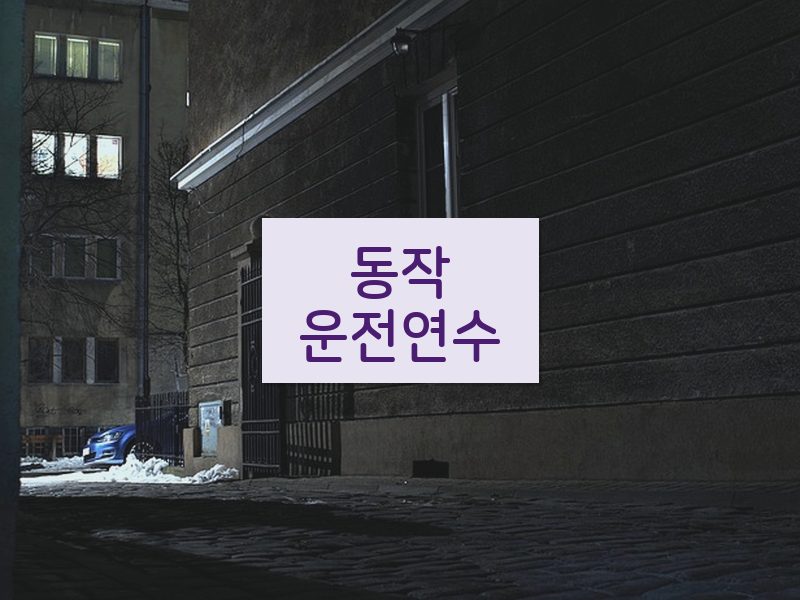 동작운전연수 후기