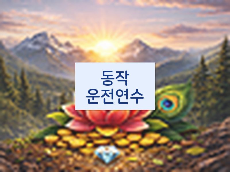 동작운전연수 후기