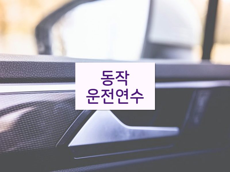 동작운전연수 후기