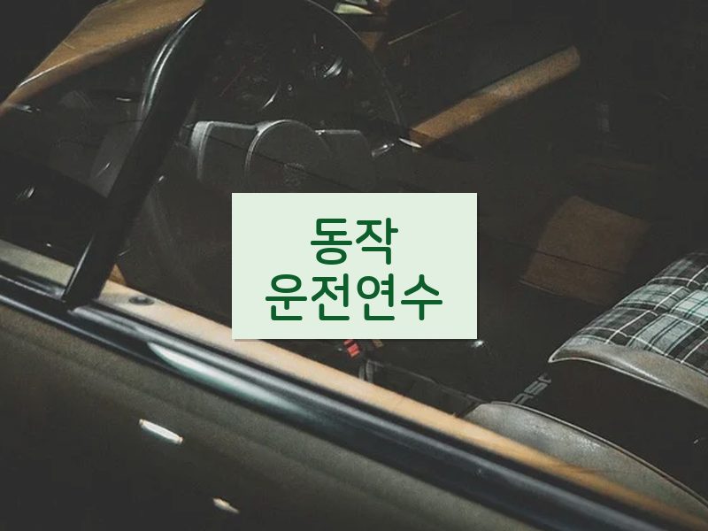 동작운전연수 후기