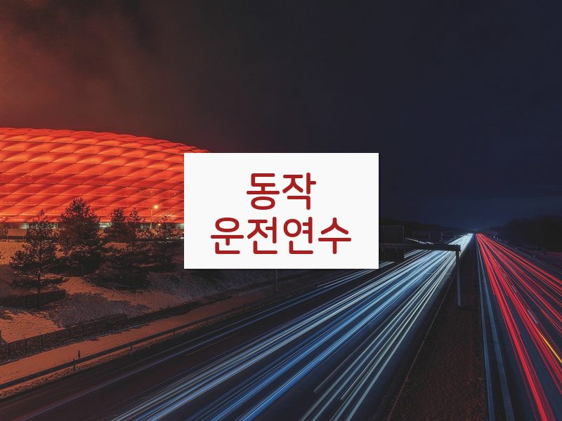 동작운전연수 후기