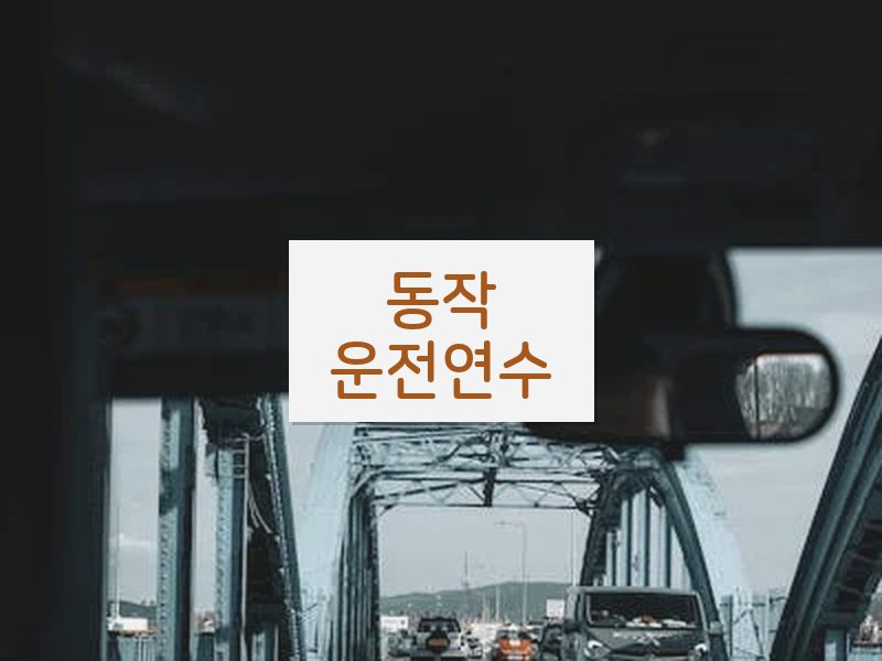 동작운전연수 후기