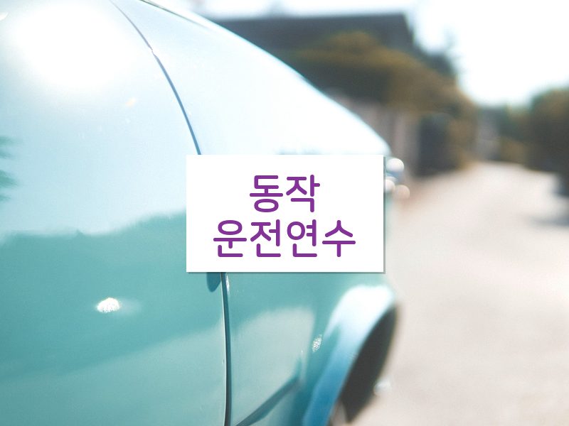 동작운전연수 후기