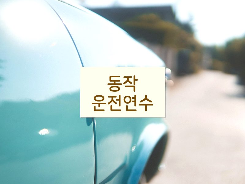 동작운전연수 후기