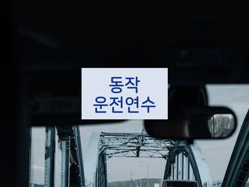 동작운전연수 후기