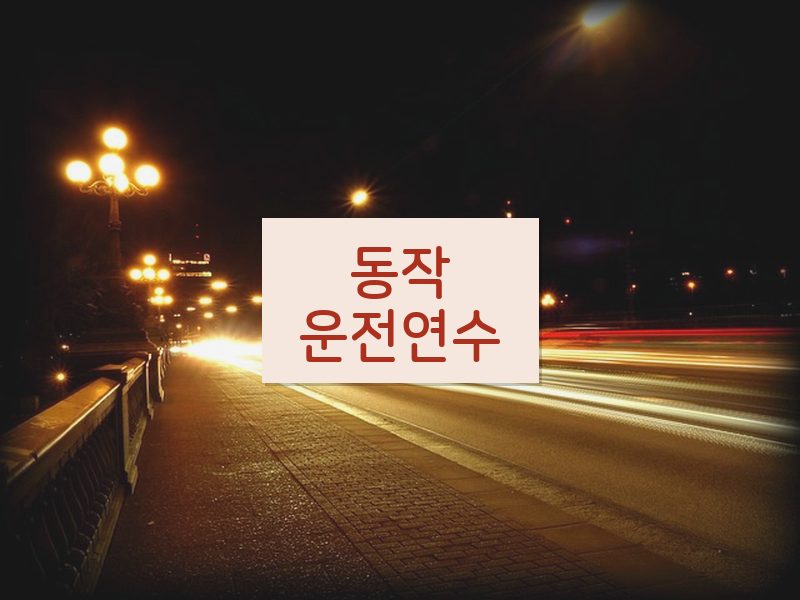 동작운전연수 후기