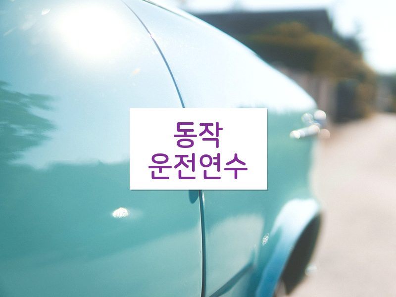 동작운전연수 후기