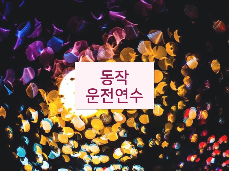 동작운전연수 후기