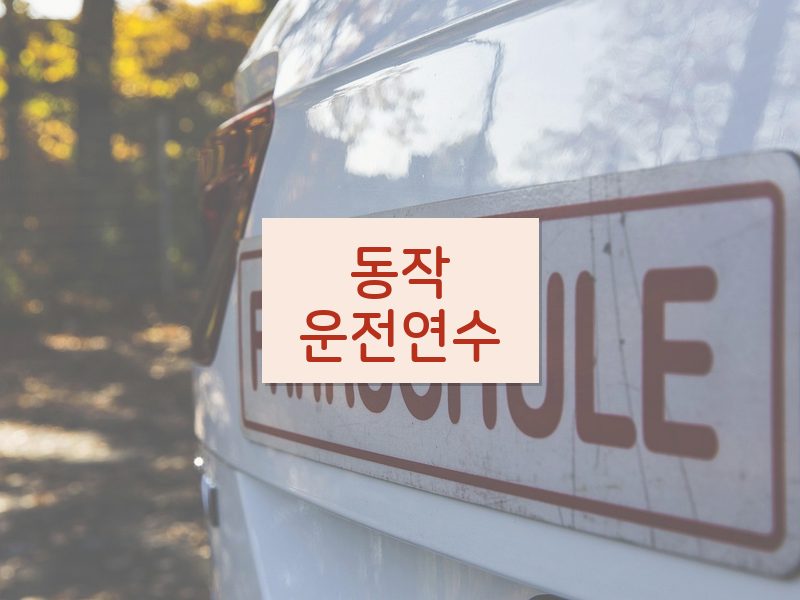 동작운전연수 후기