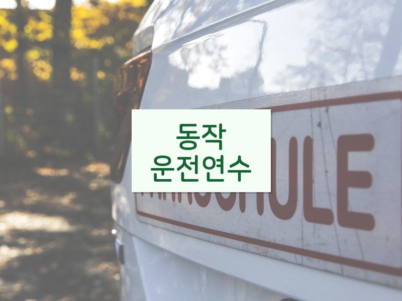 동작운전연수 후기