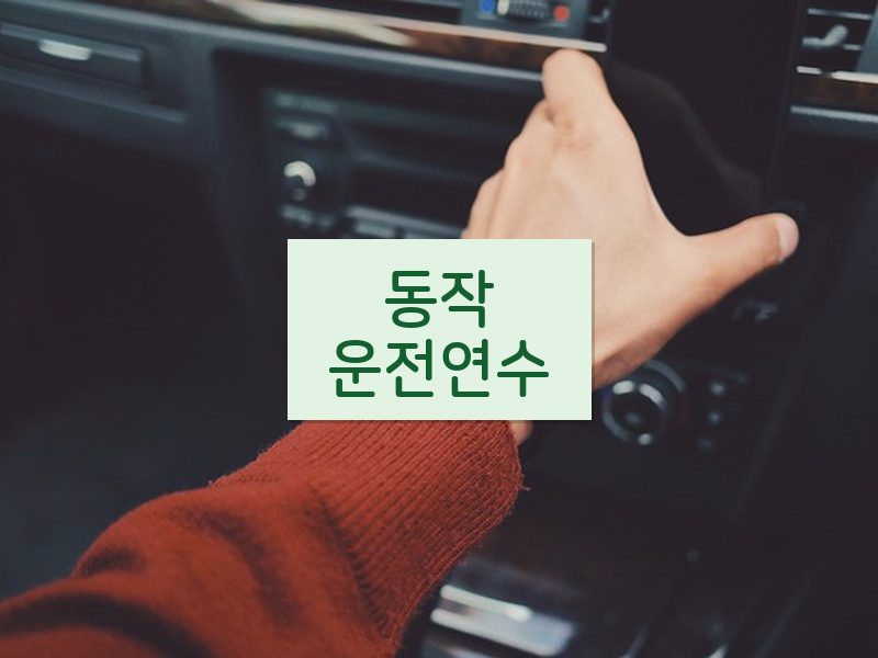 동작운전연수 후기