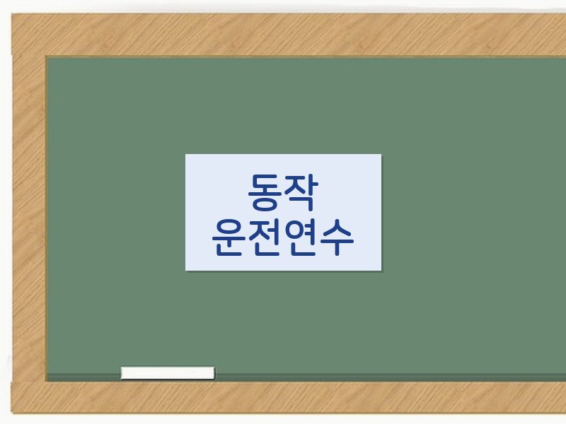 동작운전연수 후기