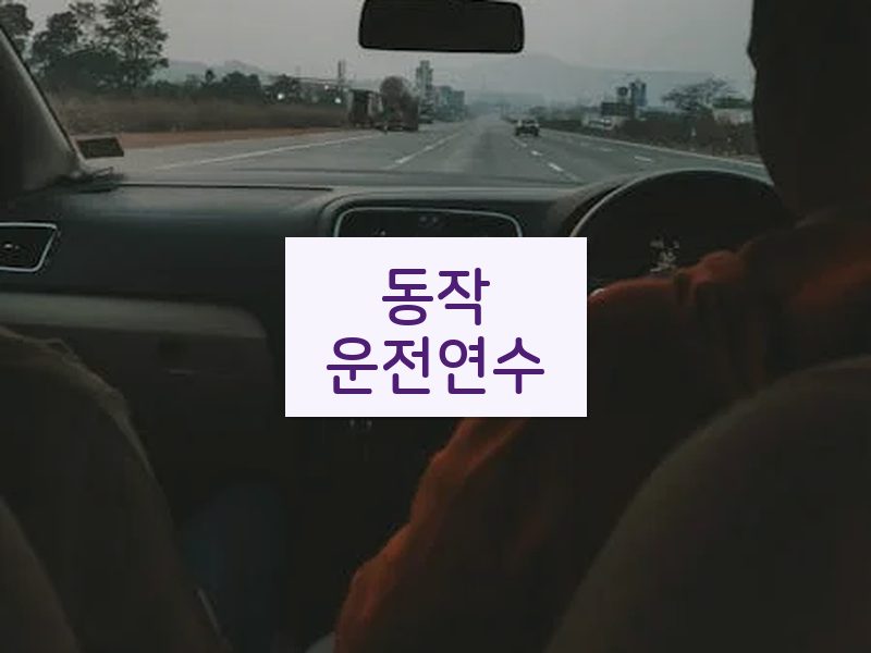 동작운전연수 후기
