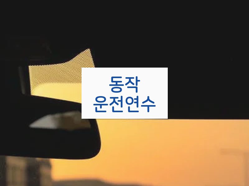 동작운전연수 후기