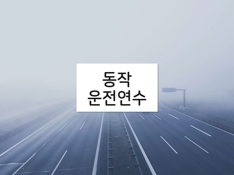 동작운전연수 후기